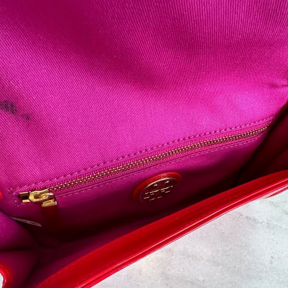 Tory Burch Red Patent Leather Crossbody Purse - Picture 8 of 14